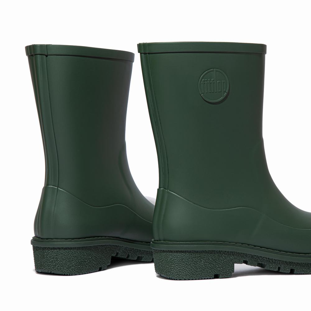 Deep Green Women's Fitflop WONDERWELLY Short Rain Boots | GN2485097