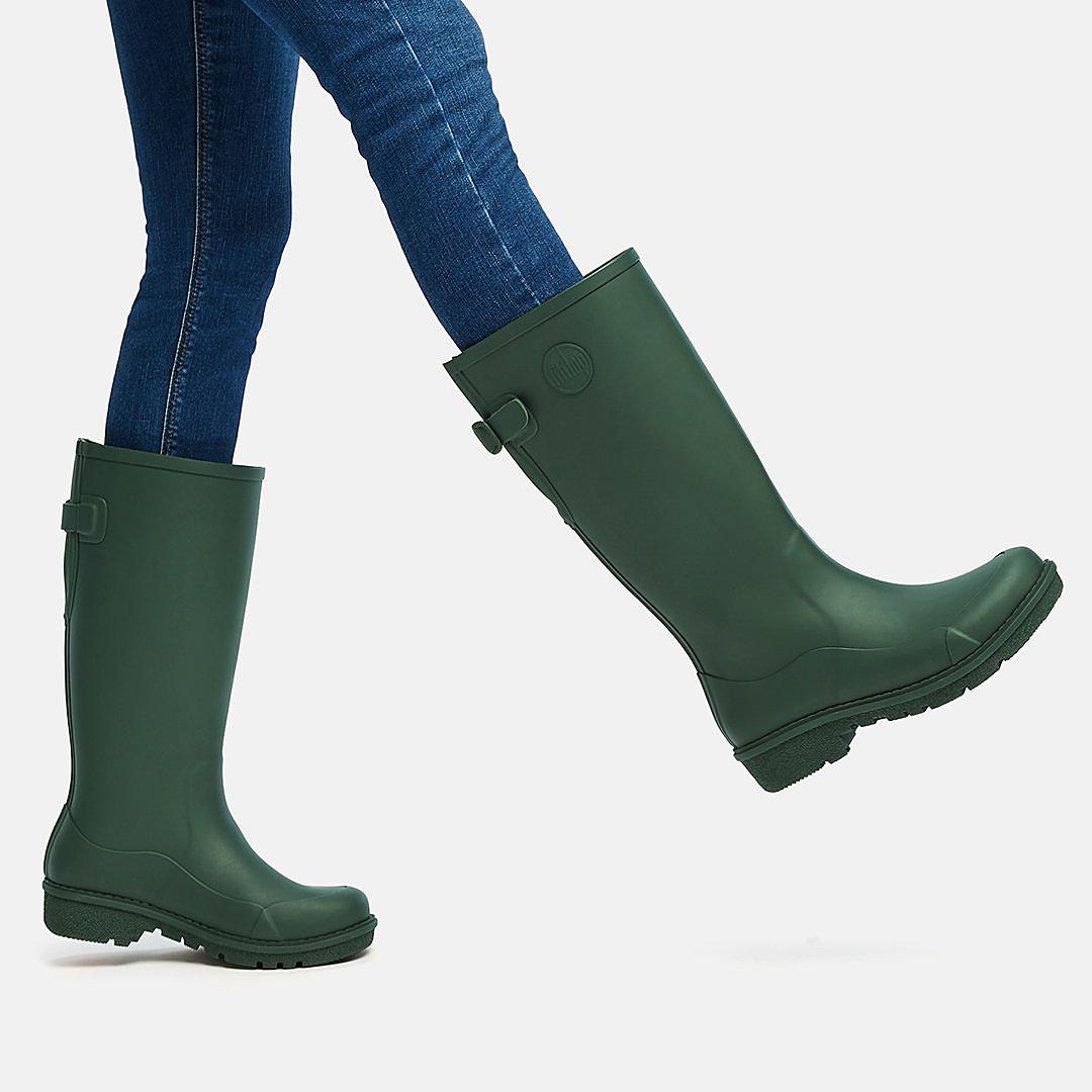 Deep Green Women's Fitflop WONDERWELLY Tall Rain Boots | GQ6034185