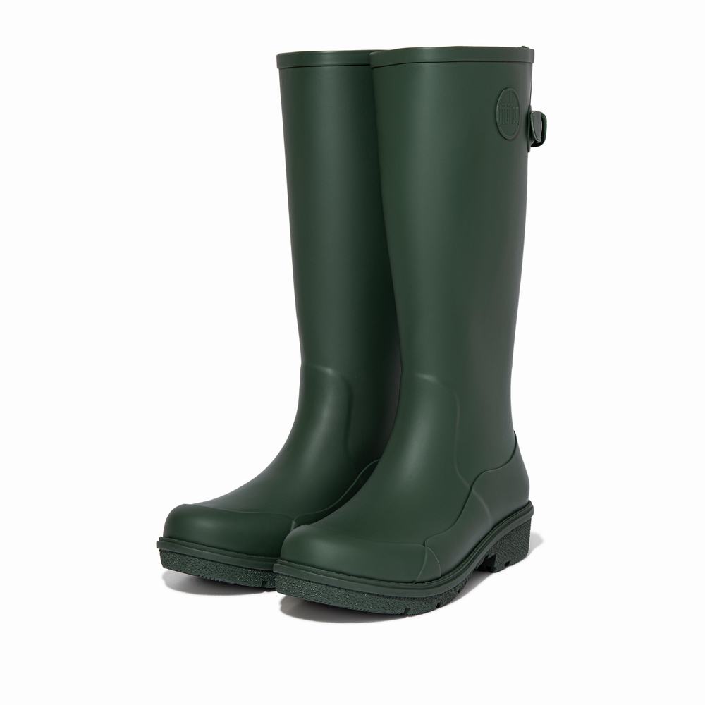 Deep Green Women's Fitflop WONDERWELLY Tall Rain Boots | GQ6034185