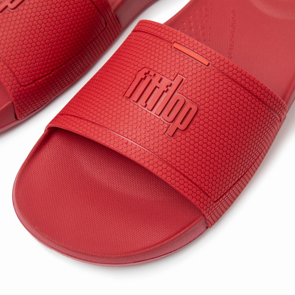 Deep Red Women's Fitflop IQUSHION Pool Slides | KU1297065