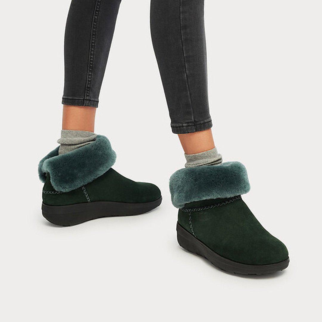 Green Women's Fitflop MUKLUK SHORTY Shearling-Lined Suede Ankle Boots | KA3465709