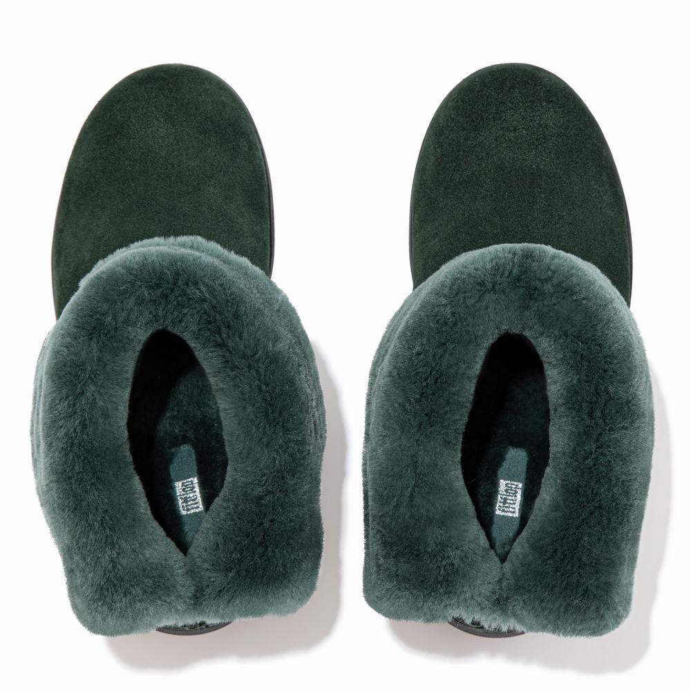 Green Women's Fitflop MUKLUK SHORTY Shearling-Lined Suede Ankle Boots | KA3465709