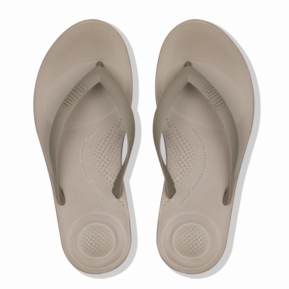 Grey Men's Fitflop IQUSHION Ergonomic Flip Flops | WT6702459