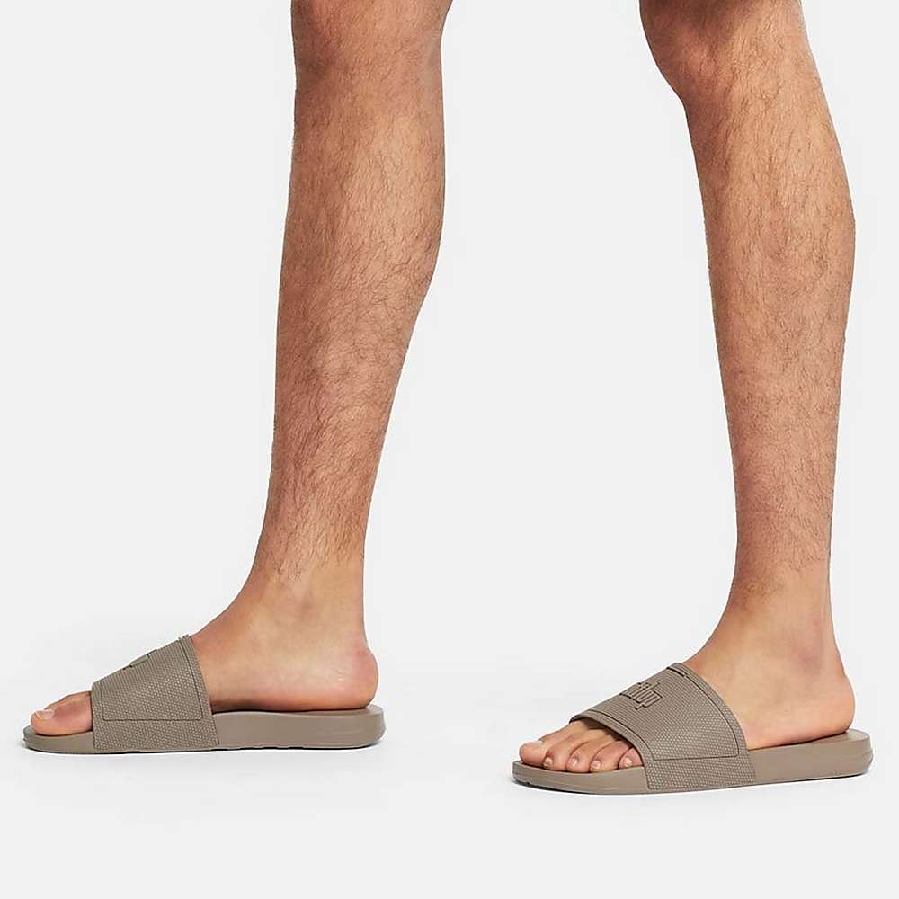 Grey Men's Fitflop IQUSHION Pool Slides | GE3490751