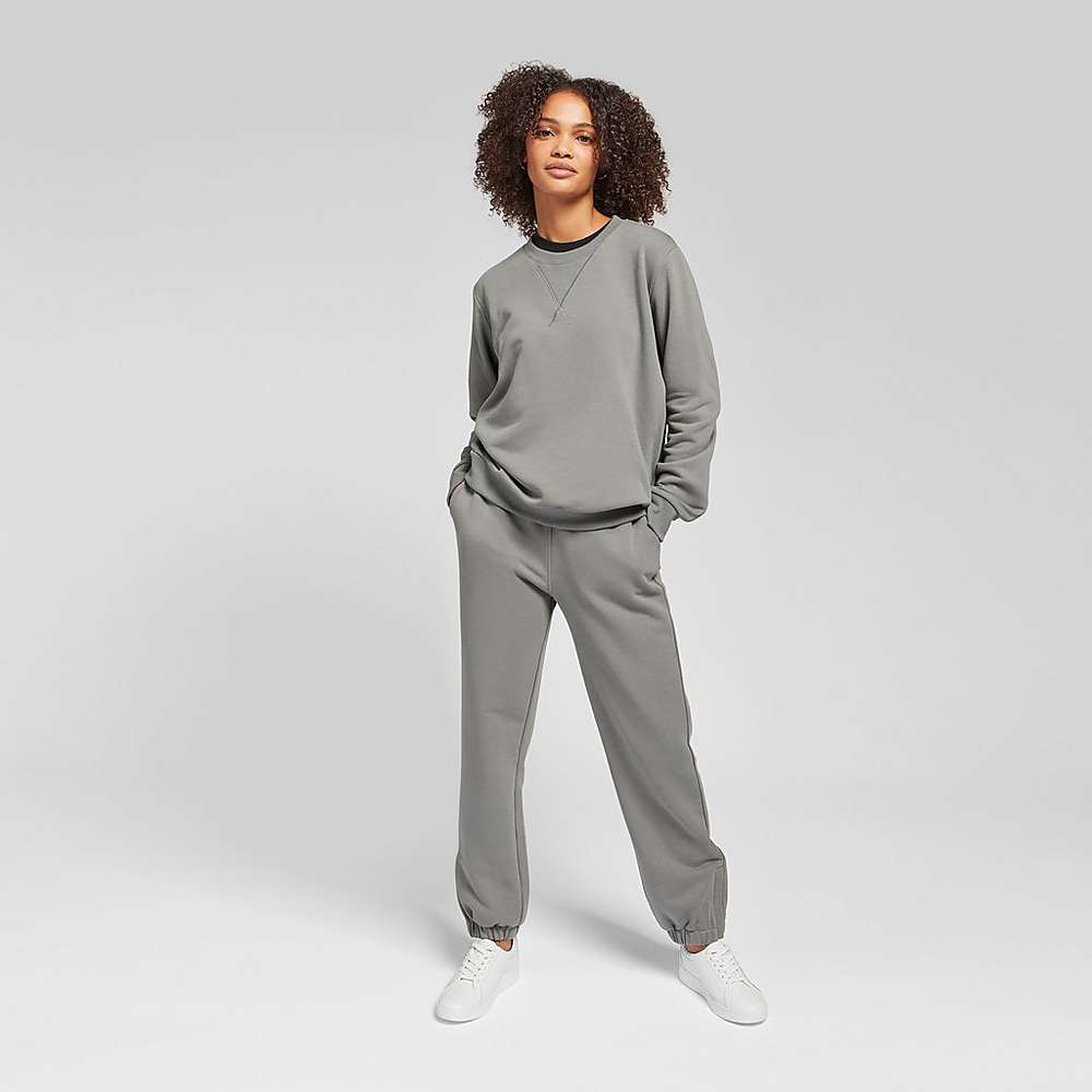 Grey Women's Fitflop BASIC THREADS Crew Sweatshirt | FN3870541