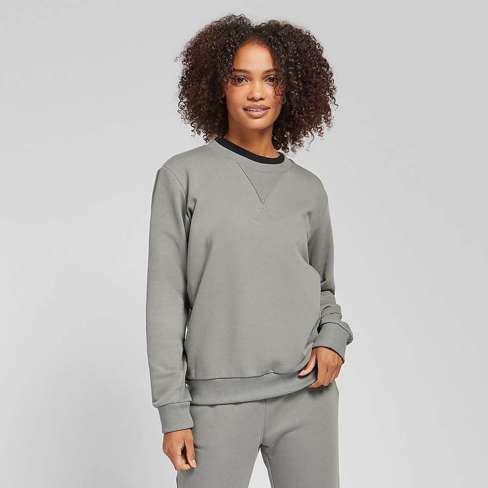 Grey Women\'s Fitflop BASIC THREADS Crew Sweatshirt | FN3870541