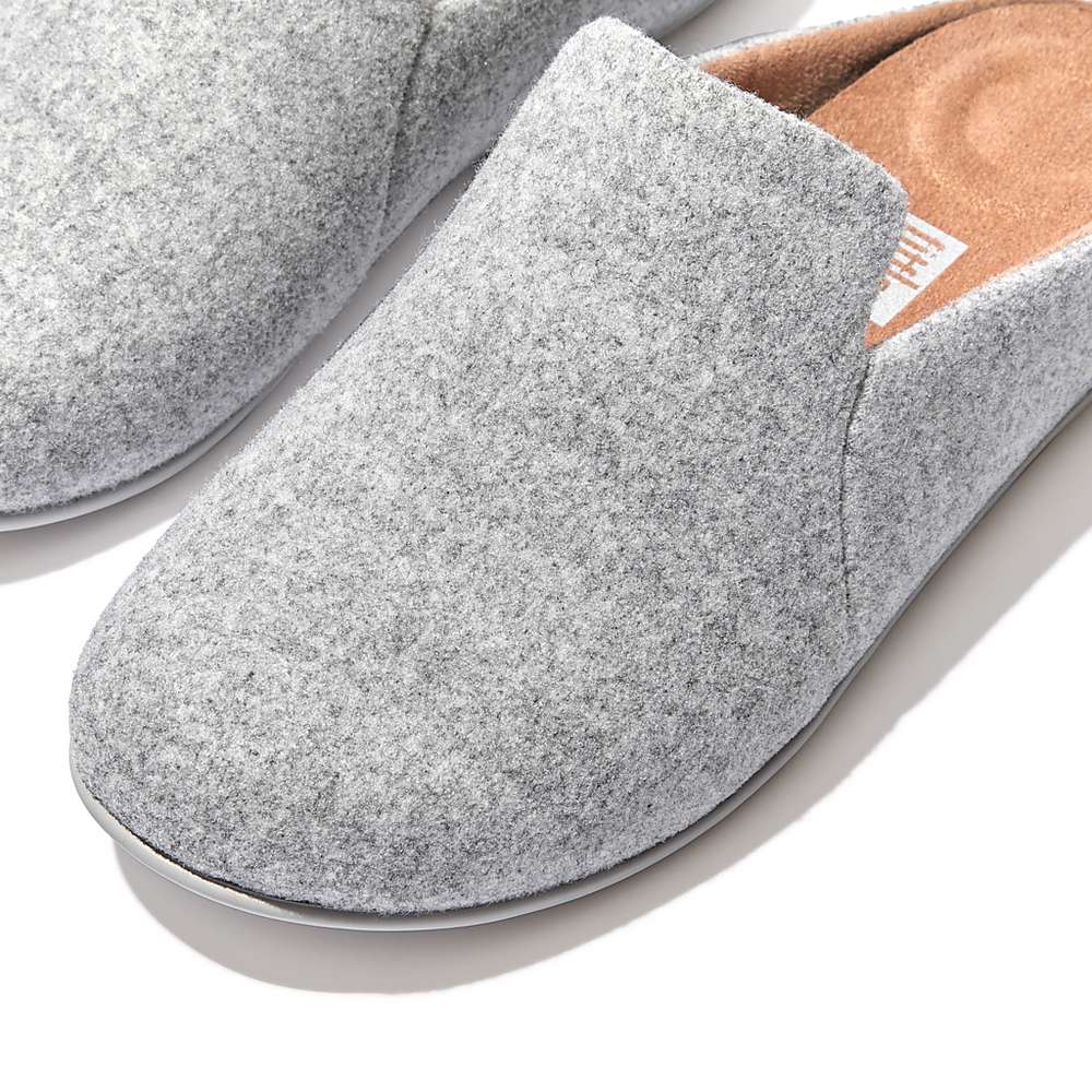 Grey Women's Fitflop CHRISSIE II Haus Felt Slippers | CX5210943