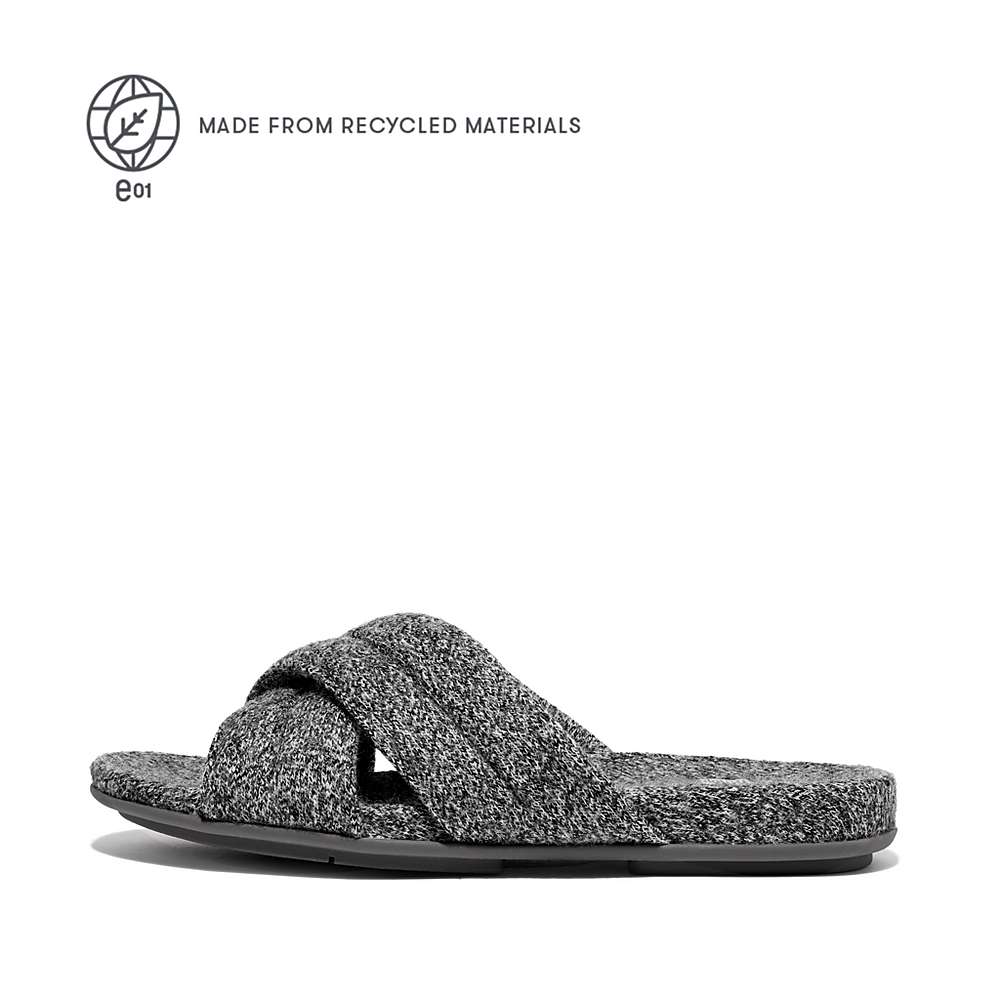 Grey Women\'s Fitflop GRACIE E01 Merino Wool-Mix Cross Slippers | AD6279835