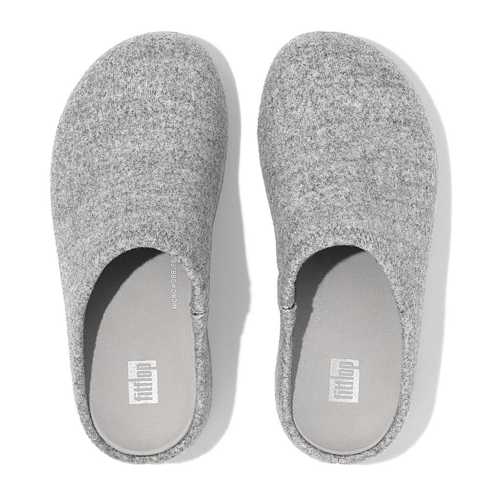 Grey Women's Fitflop SHUV Cushy Felt Clog Slippers | AY1386420