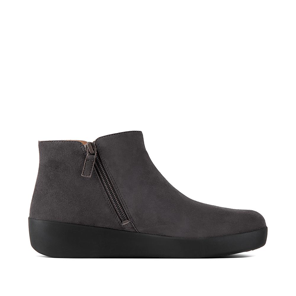 Grey Women's Fitflop SUMI Suede Ankle Boots | KE4062953