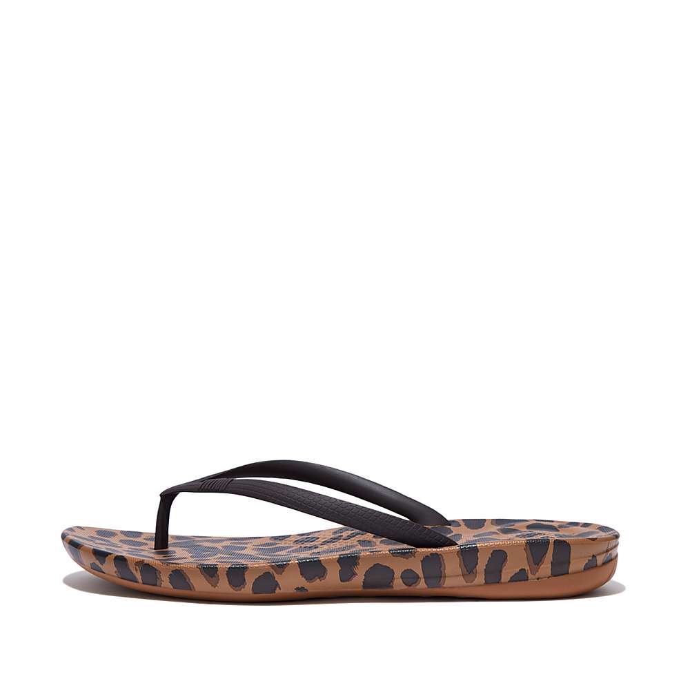 Leopard Women\'s Fitflop IQUSHION Leopard-Print Flip Flops | RS7940185