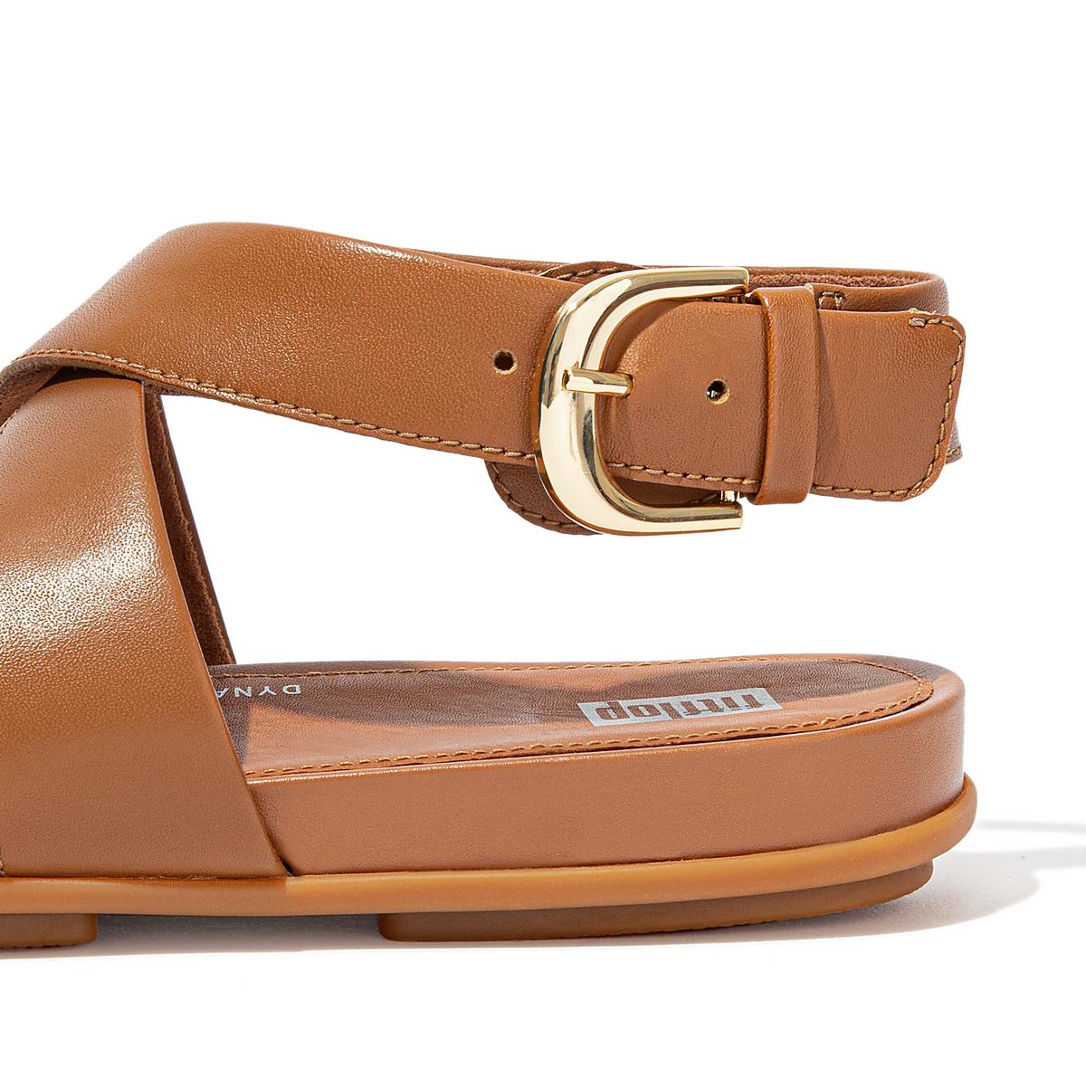 Light Brown Women's Fitflop GRACIE Buckle Leather Ankle-Strap Sandals | UL7354208