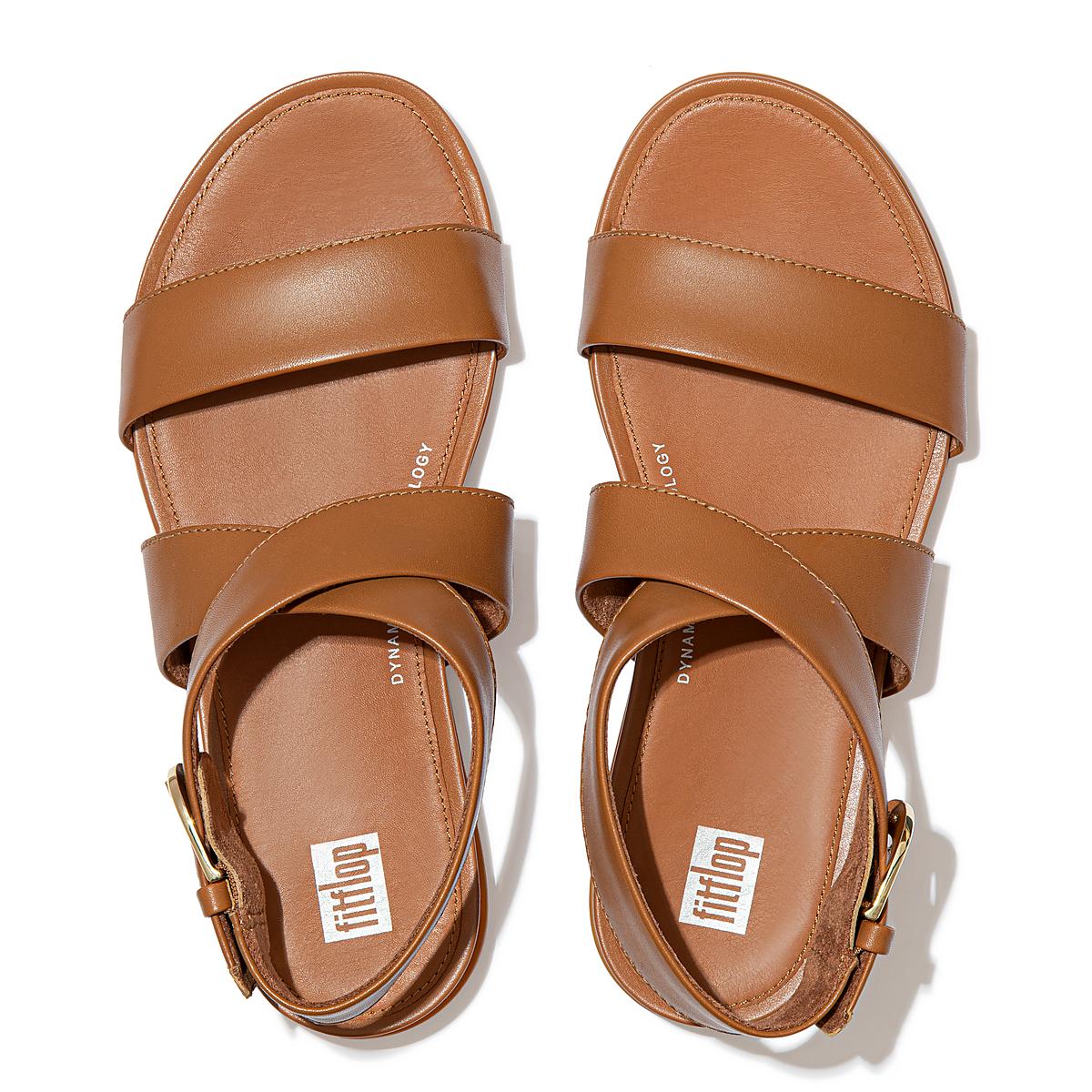 Light Brown Women's Fitflop GRACIE Buckle Leather Ankle-Strap Sandals | UL7354208