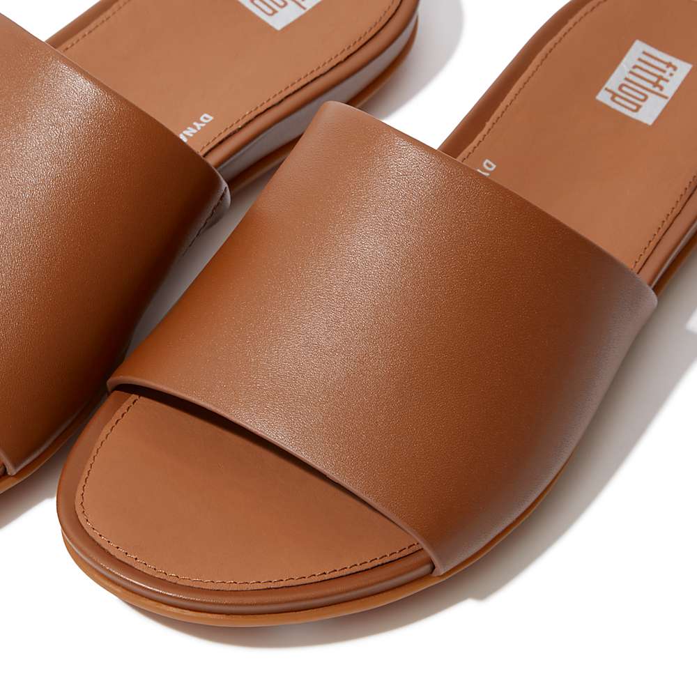 Light Brown Women's Fitflop GRACIE Leather Sandals | JS1324708