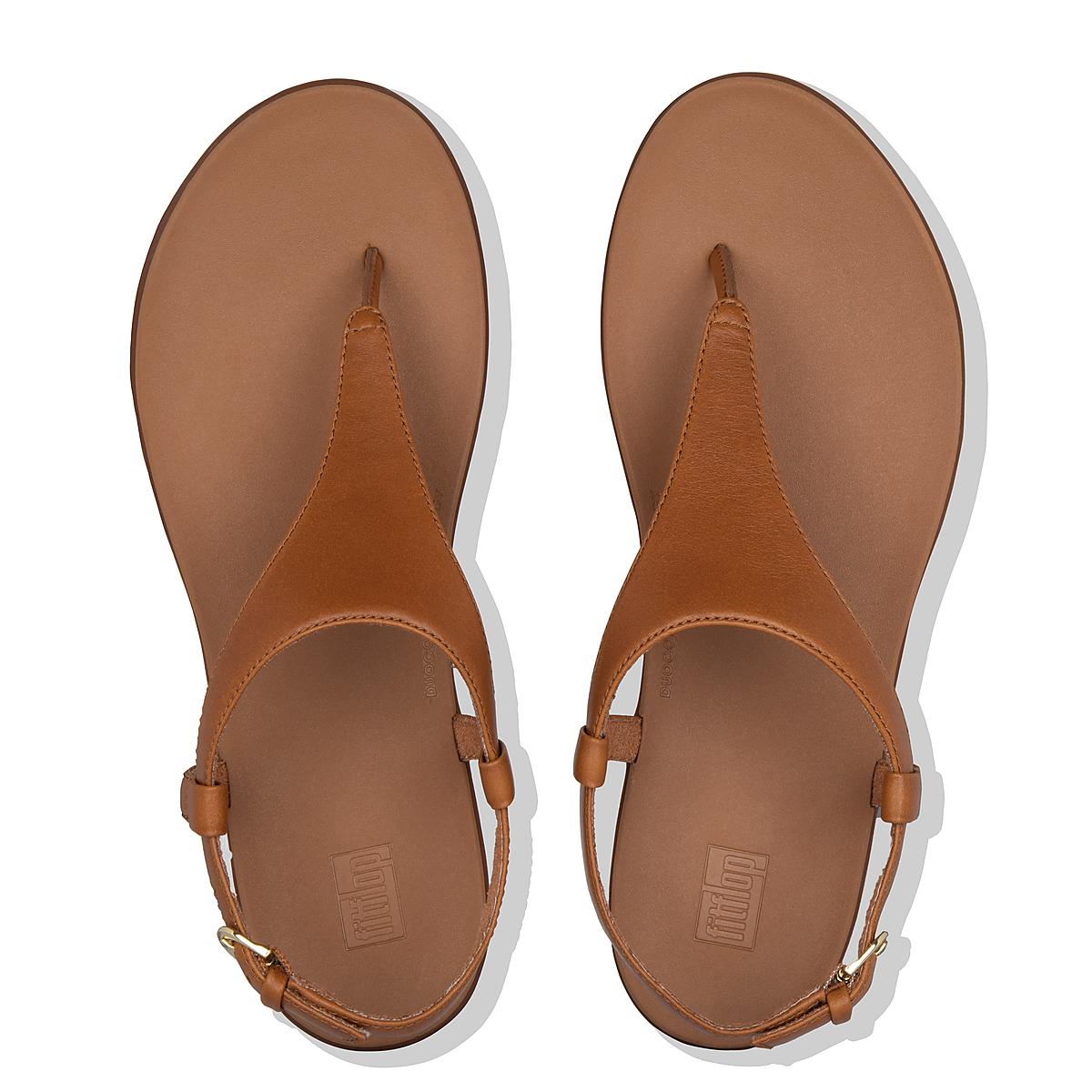 Light Brown Women's Fitflop LAINEY Leather Back-Strap Sandals | EA8602713