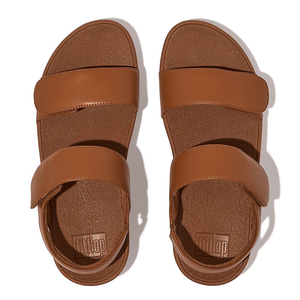 Light Brown Women's Fitflop LULU Adjustable Leather Sandals | TN9367158