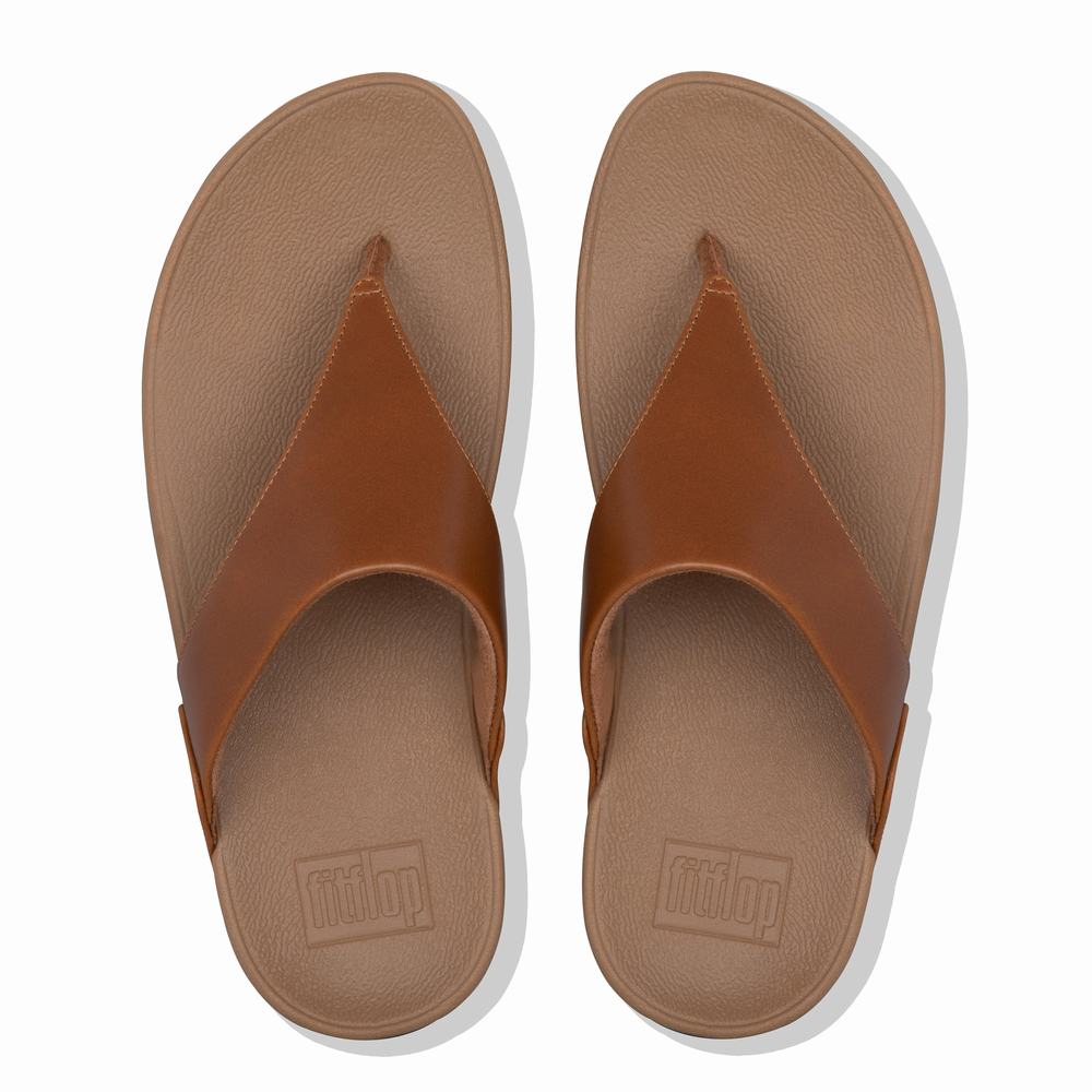 Light Brown Women's Fitflop LULU Leather Toe-Post Sandals | SP2476503