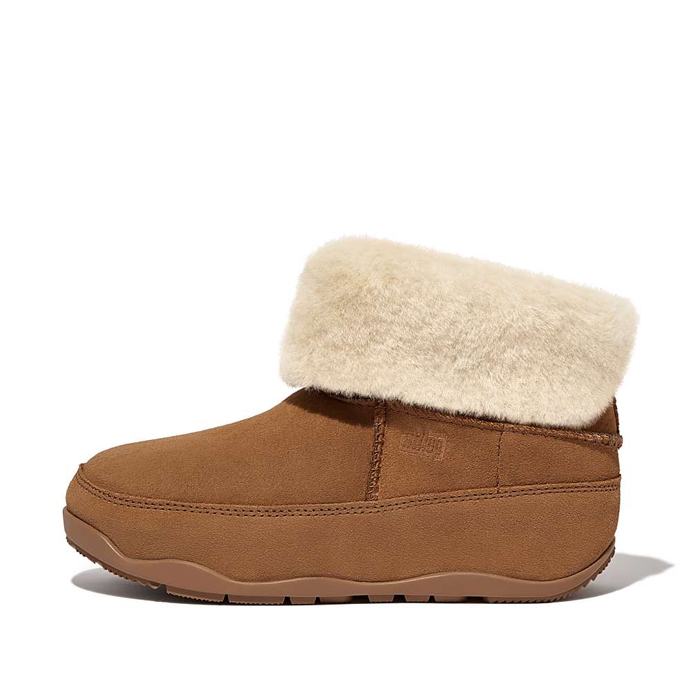 Light Brown Women's Fitflop Original MUKLUK SHORTY Double-Faced Shearling Ankle Boots | KM6734180