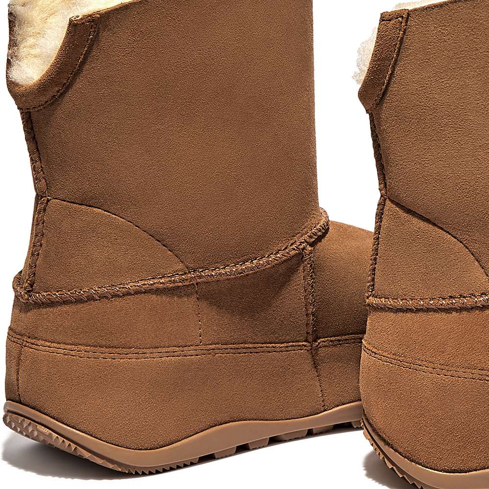 Light Brown Women's Fitflop Original MUKLUK SHORTY Double-Faced Shearling Ankle Boots | KM6734180