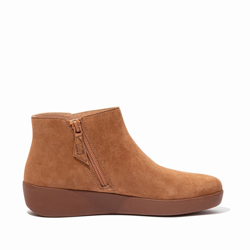 Light Brown Women's Fitflop SUMI Suede Ankle Boots | RC2715839