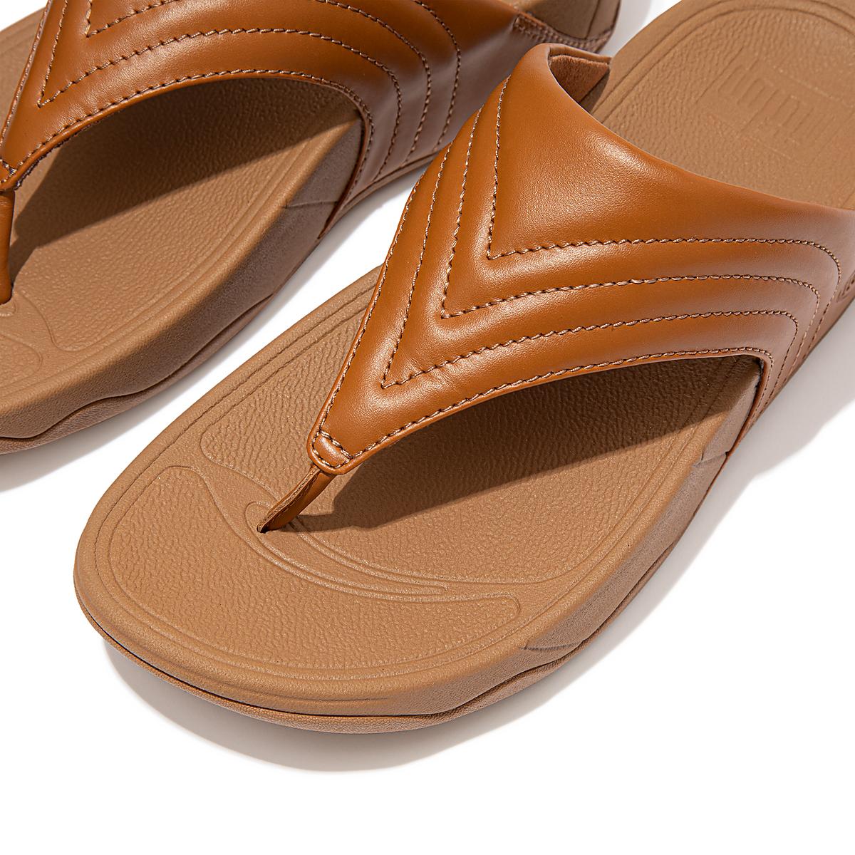 Light Brown Women's Fitflop WALKSTAR Leather Toe-Post Sandals | NP2183754