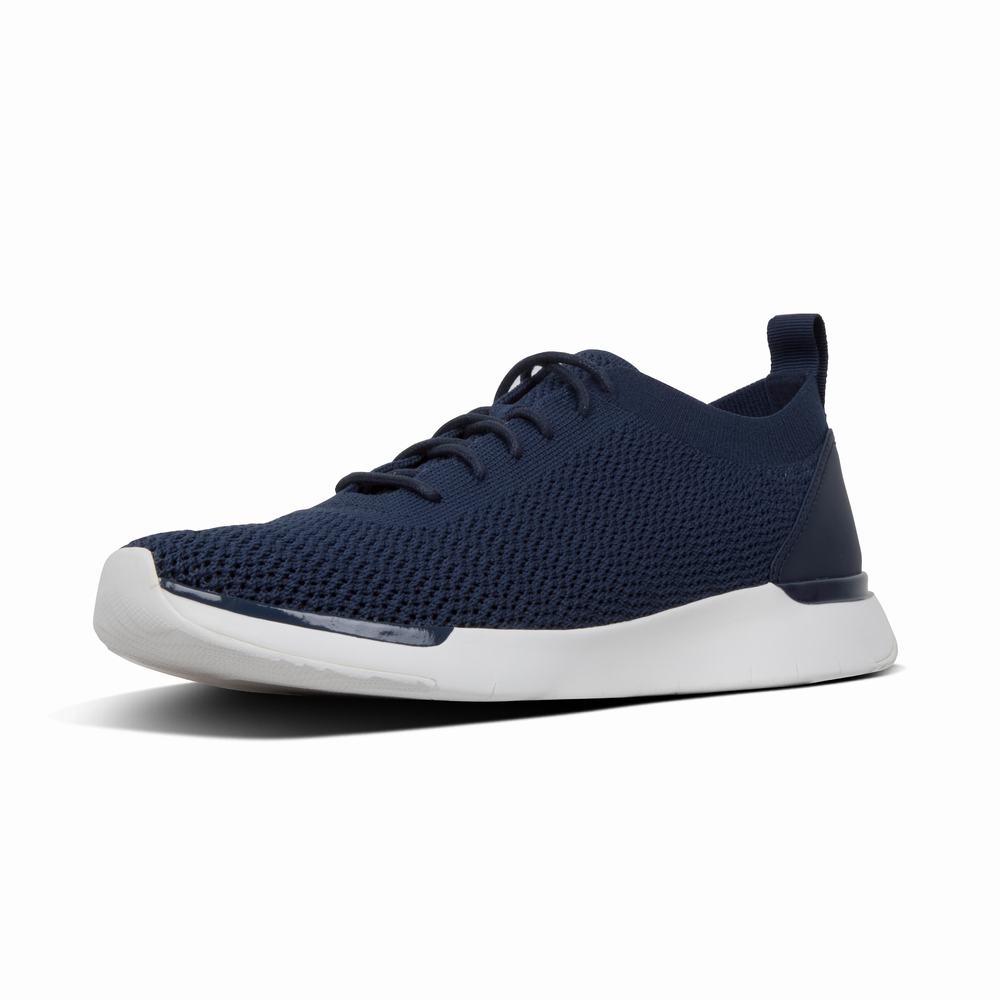 Navy Men's Fitflop FLEXKNIT Sneakers | GJ1798062