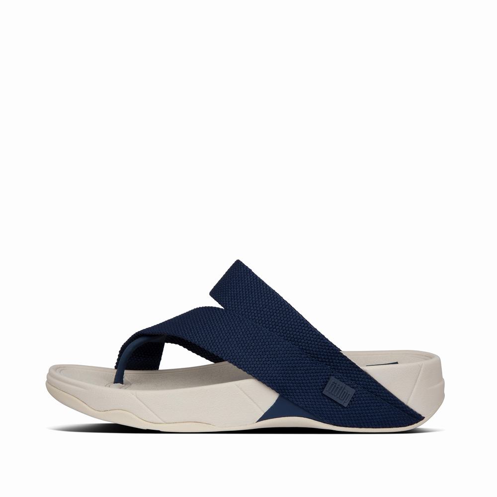 Navy Men\'s Fitflop SLING Weave Toe-Post Sandals | VD5186924