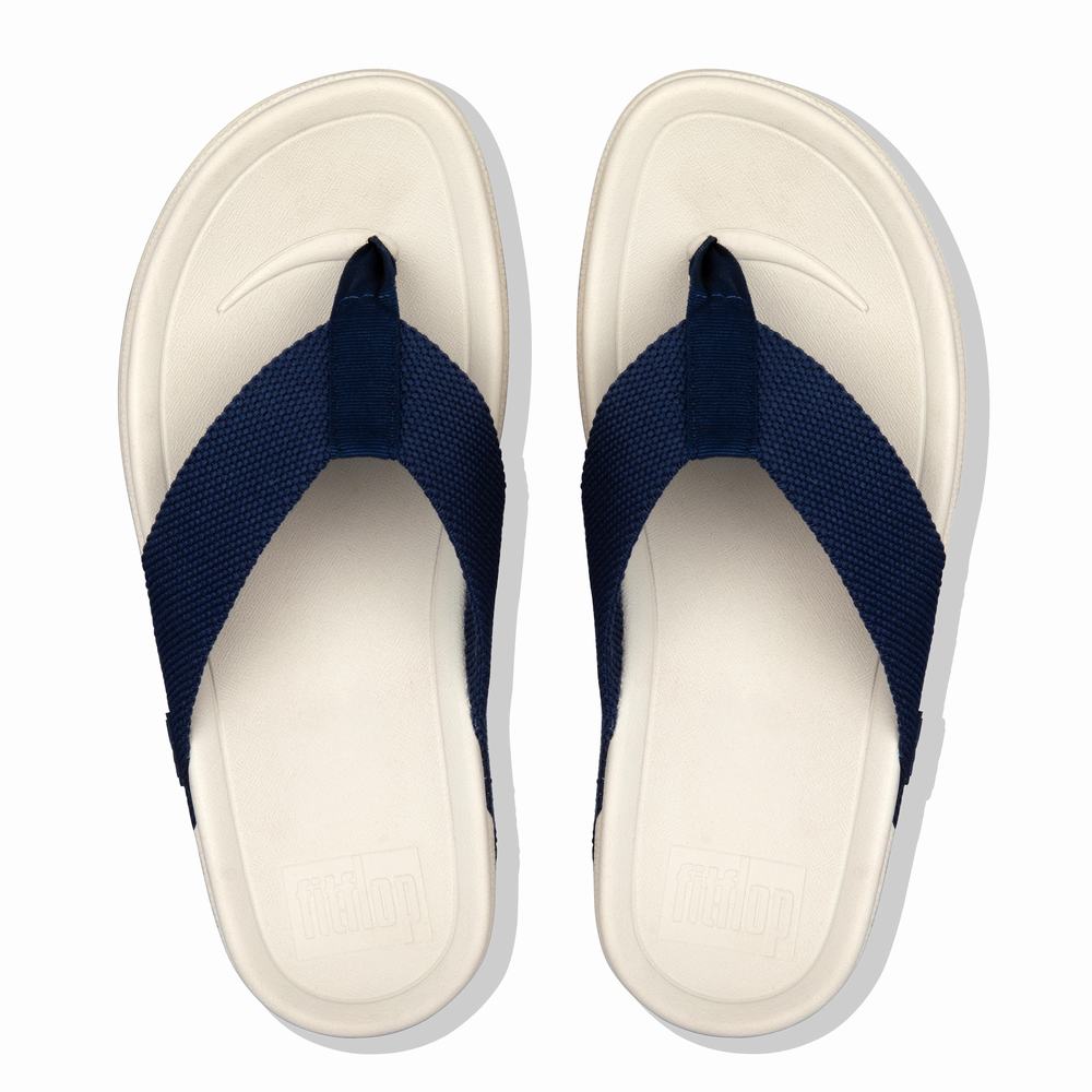 Navy Men's Fitflop SURFER Toe-Post Sandals | BX9068314