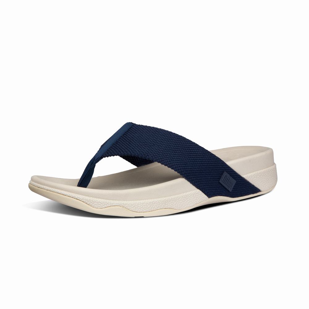 Navy Men's Fitflop SURFER Toe-Post Sandals | BX9068314