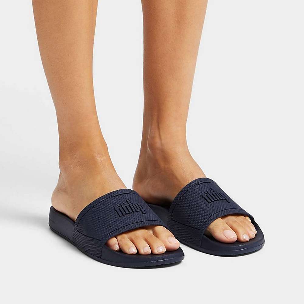 Navy Women's Fitflop IQUSHION Pool Slides | EL7135982