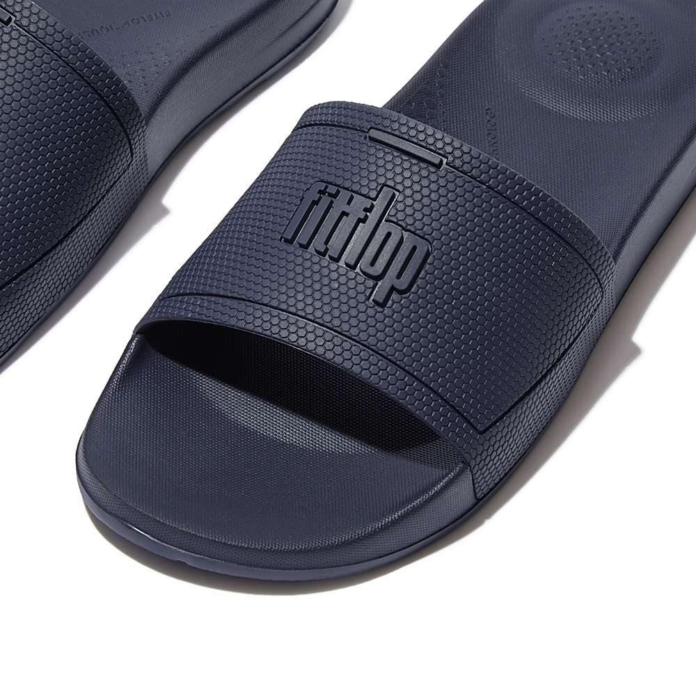 Navy Women's Fitflop IQUSHION Pool Slides | EL7135982