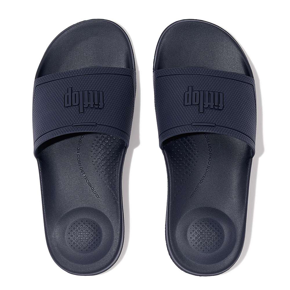 Navy Women's Fitflop IQUSHION Pool Slides | EL7135982