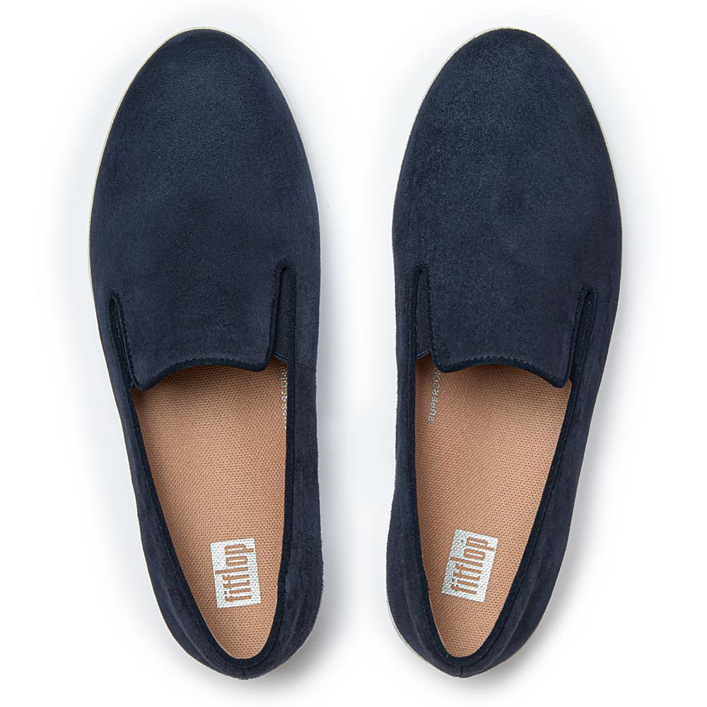 Navy Women's Fitflop SUPERSKATE Loafers | AS3706541