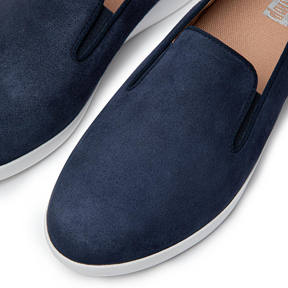 Navy Women's Fitflop SUPERSKATE Loafers | AS3706541