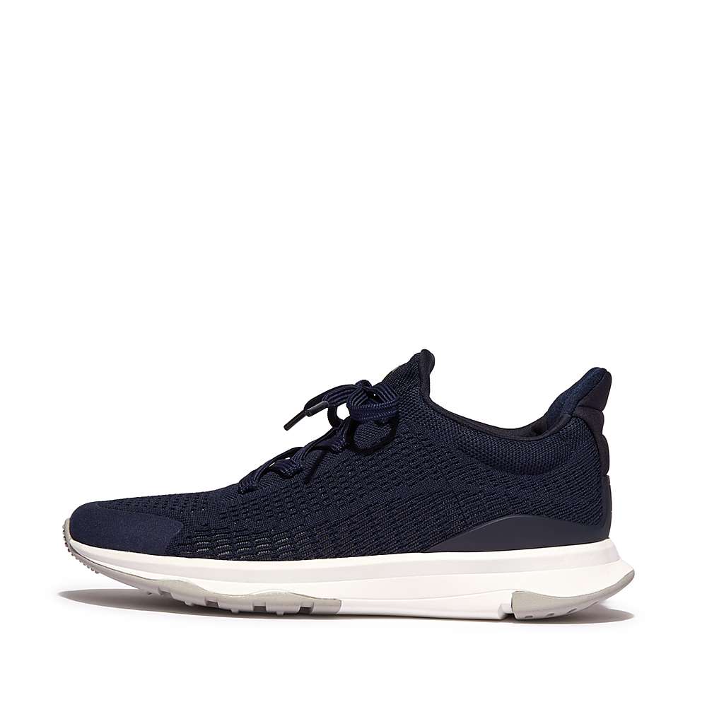 Navy Women\'s Fitflop VITAMIN FFX Knit Sports Sneakers | OP1036827