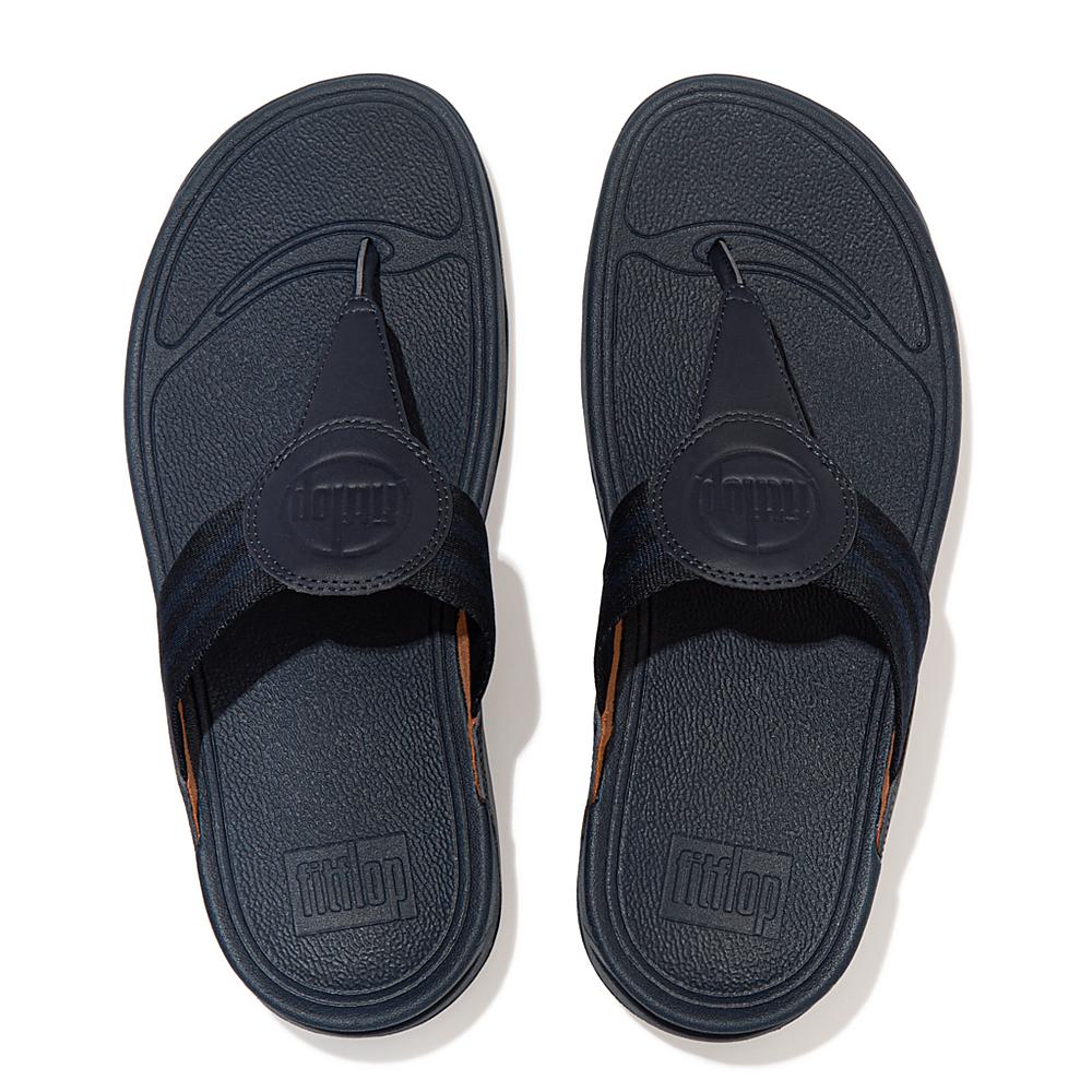 Navy Women's Fitflop WALKSTAR Webbing Toe-Post Sandals | NF3870294