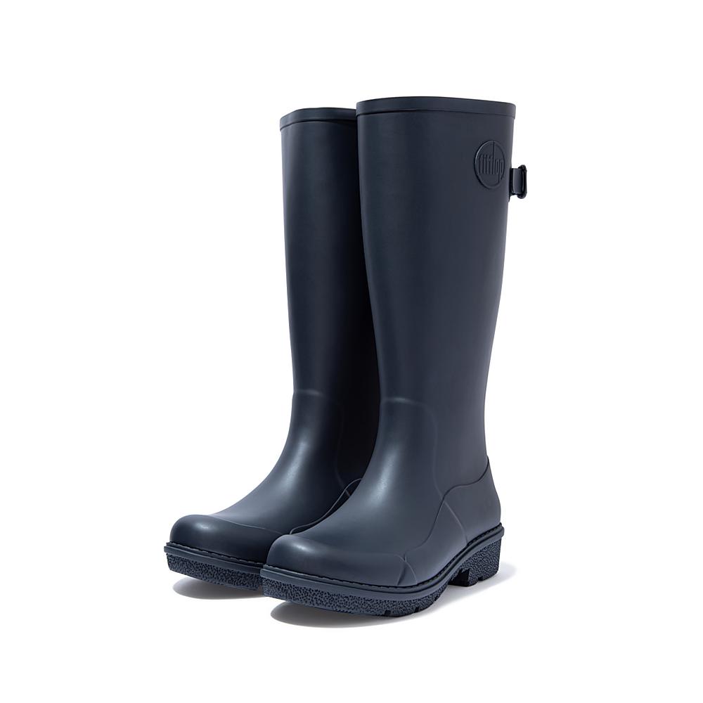 Navy Women's Fitflop WONDERWELLY Tall Rain Boots | YR3501246