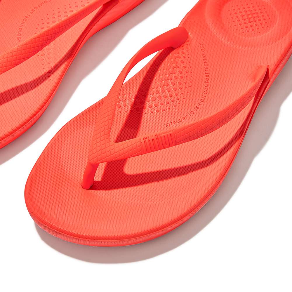 Orange Women's Fitflop IQUSHION Ergonomic Flip Flops | CU1785923