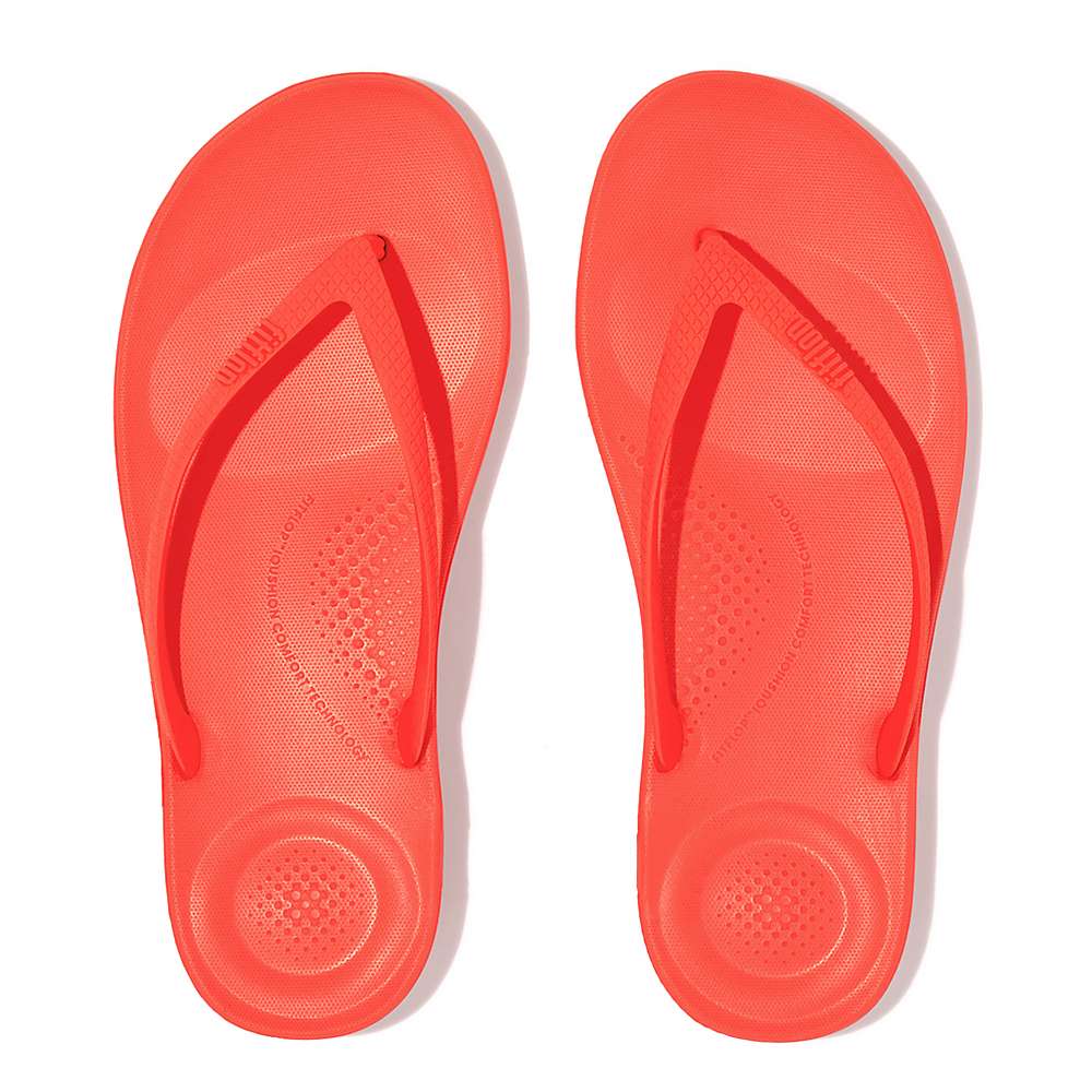 Orange Women's Fitflop IQUSHION Ergonomic Flip Flops | CU1785923