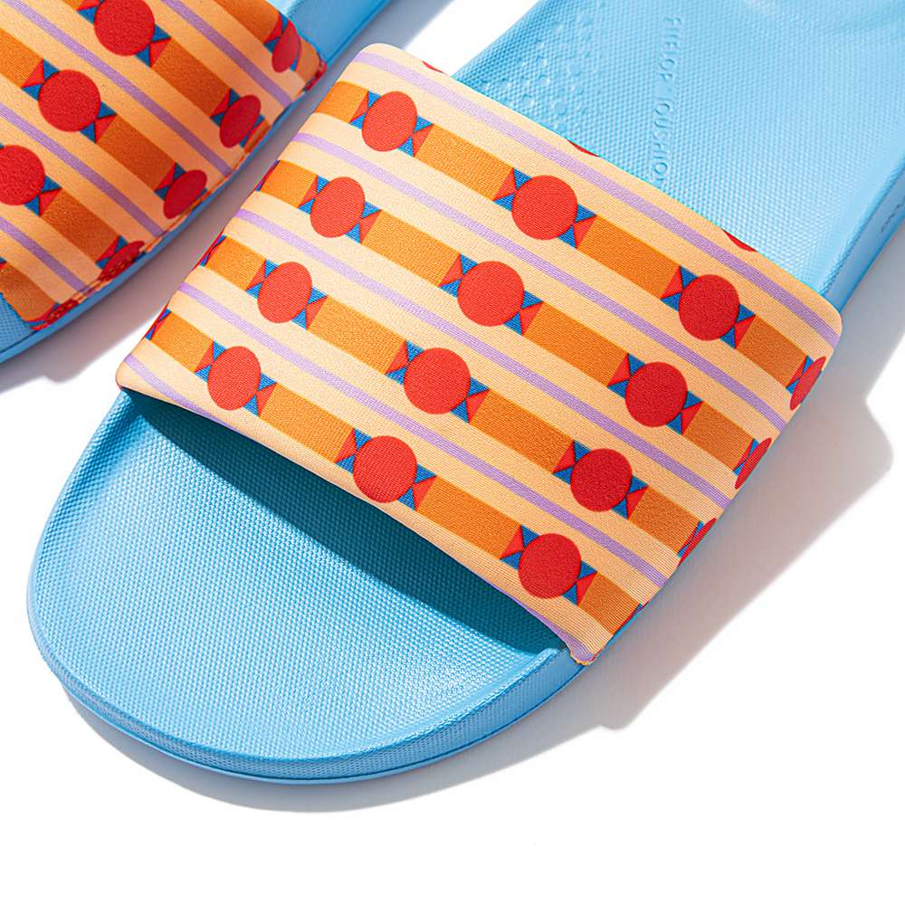 Orange Women's Fitflop IQUSHION X Yinka Ilori Water-Resistant Slides | XS1360478