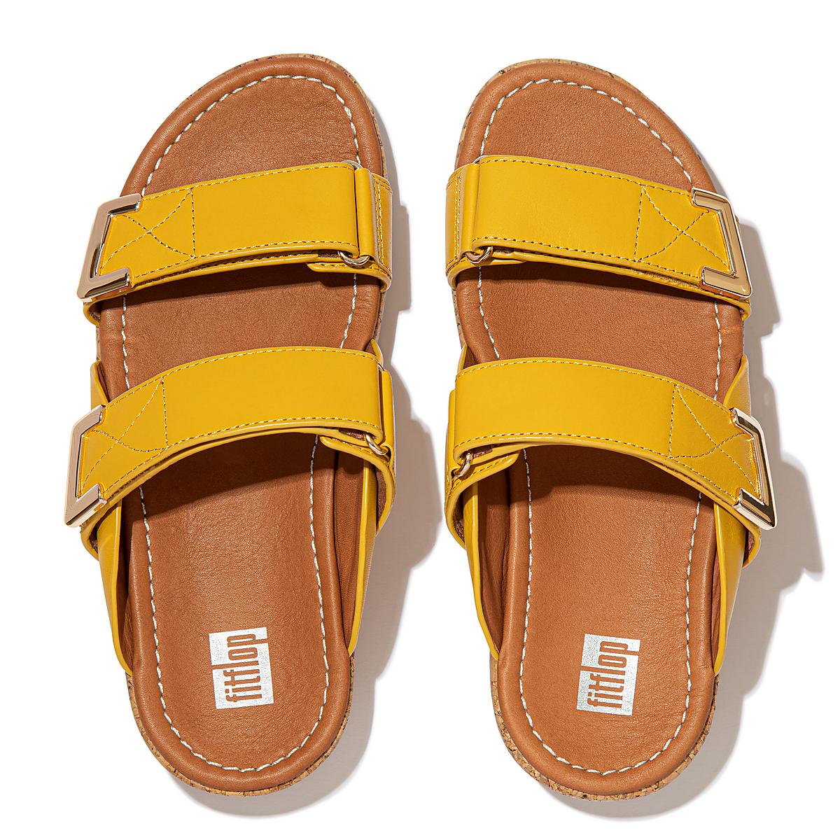 Orange Yellow Women's Fitflop REMI Adjustable Slides Sandals | OP8463109