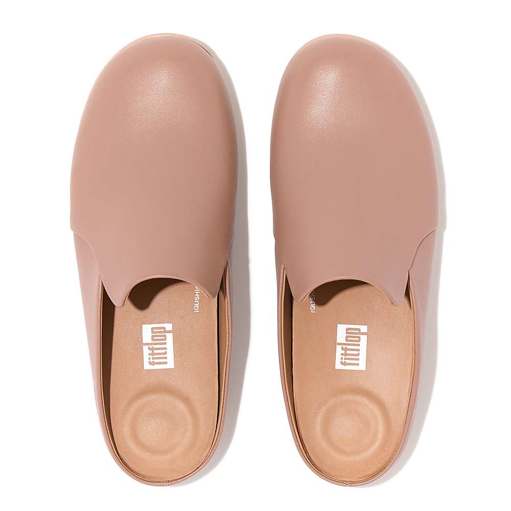 Pink Women's Fitflop CHRISSIE II Haus Leather Slippers | OU7650934