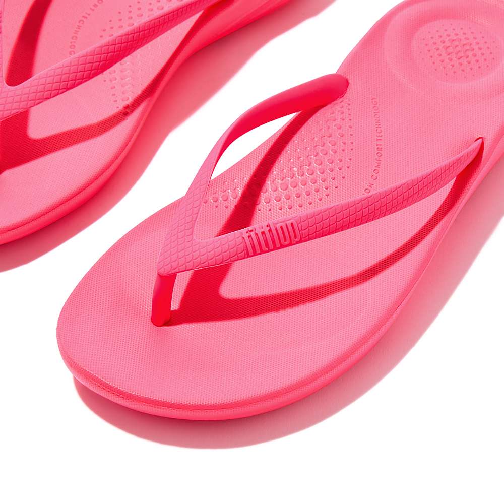 Pink Women's Fitflop IQUSHION Ergonomic Flip Flops | UD5921648