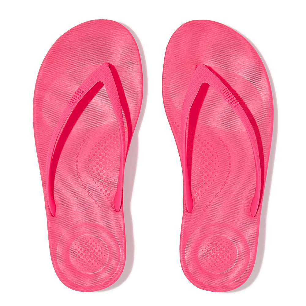 Pink Women's Fitflop IQUSHION Ergonomic Flip Flops | UD5921648