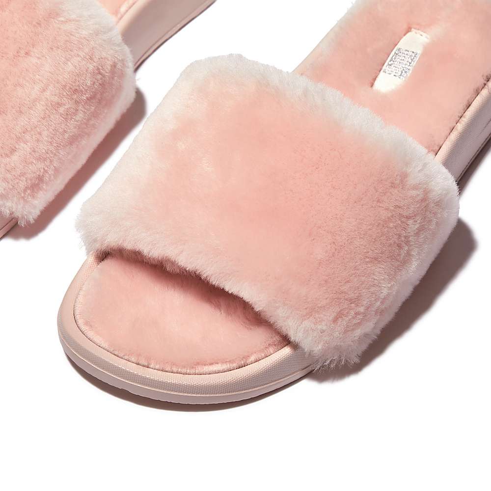 Pink Women's Fitflop IQUSHION Shearling Slippers | BK7821906