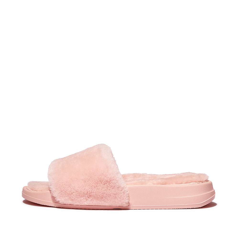 Pink Women\'s Fitflop IQUSHION Shearling Slippers | BK7821906