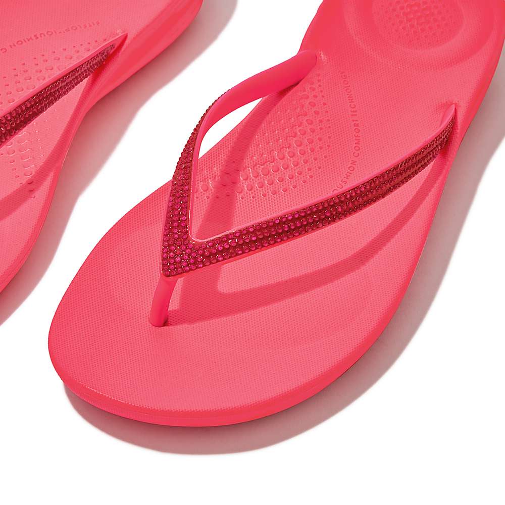 Pink Women's Fitflop IQUSHION Sparkle Flip Flops | DQ4805271