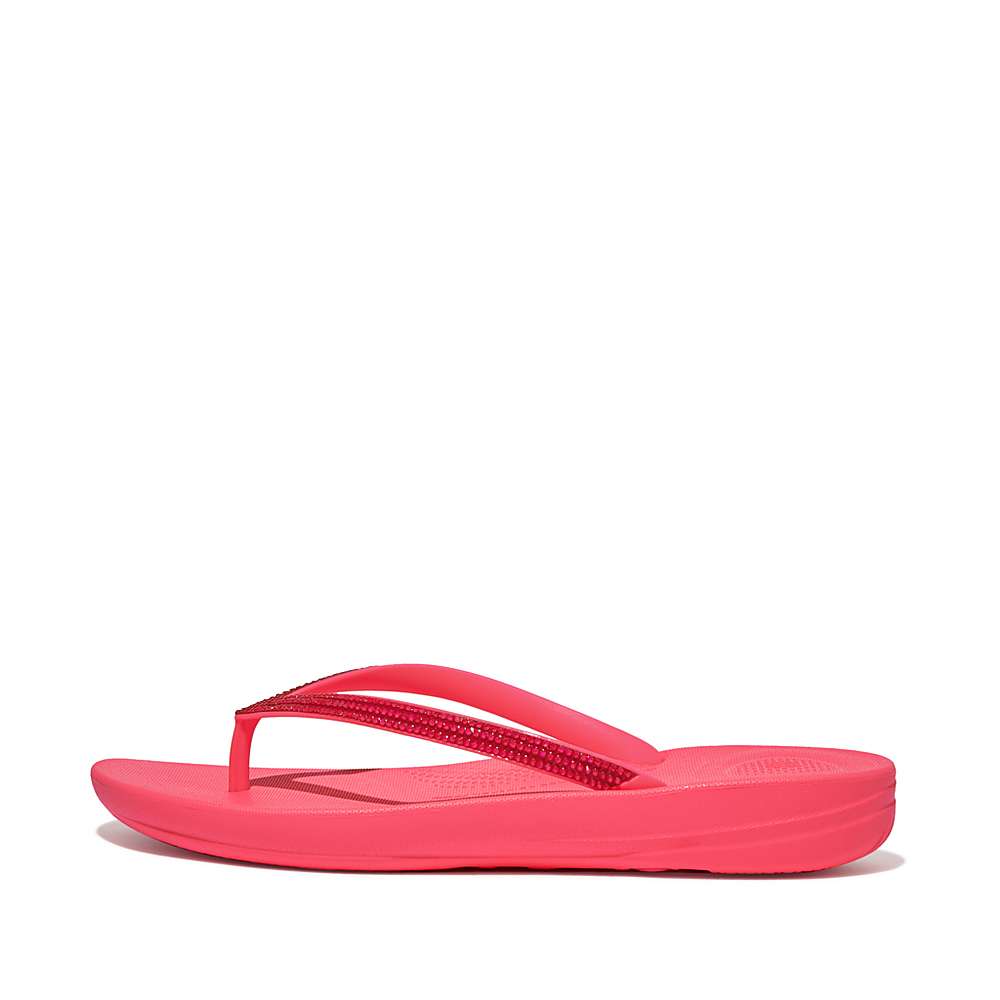 Pink Women\'s Fitflop IQUSHION Sparkle Flip Flops | DQ4805271