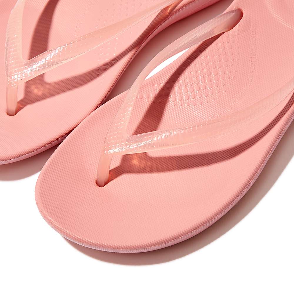 Pink Women's Fitflop IQUSHION Transparent Flip Flops | HD8415276