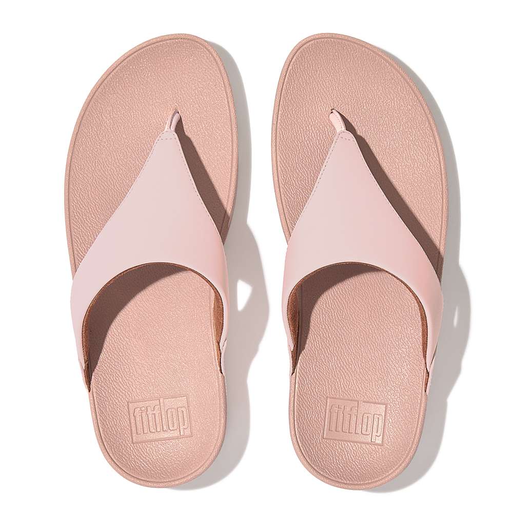 Pink Women's Fitflop LULU Leather Toe-Post Sandals | BR4615239